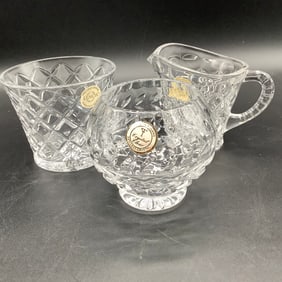 Czech Republic Crystal Cream and Sugar by Lenox, Poland Crystal Sugar Dish