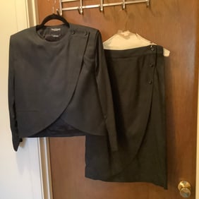Harve Benard Black Skirt Suit,
