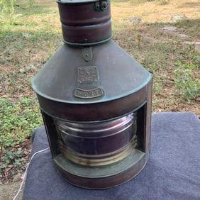 Solid Copper Ships Running Light Port Side, 26 Inch Size