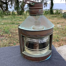 Solid Copper Ships Running Light Starboard Side, 26 Inch