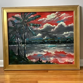 Original Michael Sears Signed Florida Highwaymen Painting