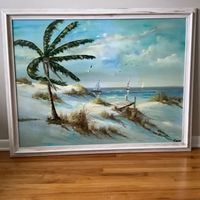 Original Michael Sears Signed Florida Highwaymen Painting