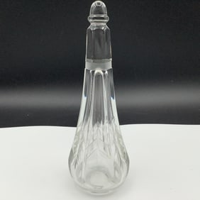 Antique Automobile Bud Vase Etched Manganese Glass