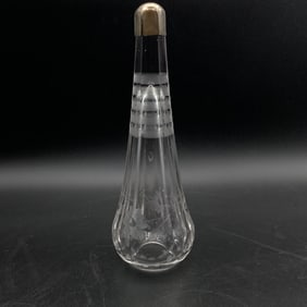 Antique Automobile Bud Vase Mangnese Glass with Metal Tip