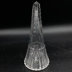Ca 1910 Car Flower Vase Heavily Etched Maganese Glass,