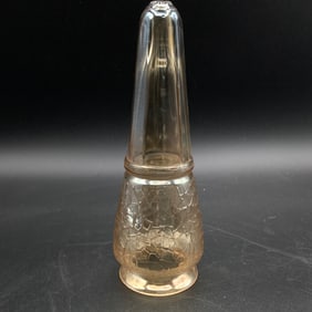 1920s Automobile Flower Vase Fluted and Crackled Carnival Glass