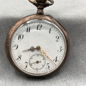 Antique Silver Pocket Watch 800 Silver