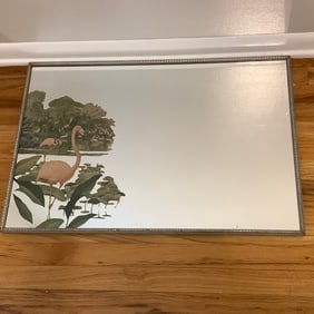 1950s MCM Robert Stern Litho, Flamingo Mirror