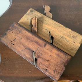 Antique Set of 2 Wood Flat Planes, Sandusky Ohio Tool Co and AC Bartlett's Ohio Planes