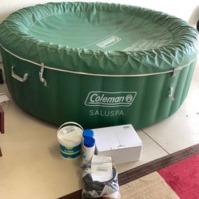 Coleman Saluspa Inflatable Hot Tub with Cover, Extra Filters, and Chemicals