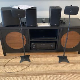 Polk Wireless 5 Speaker System, Pioneer Tuner, Samsung DVD player