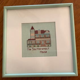 Framed Needlepoint of "The Southernmost House"