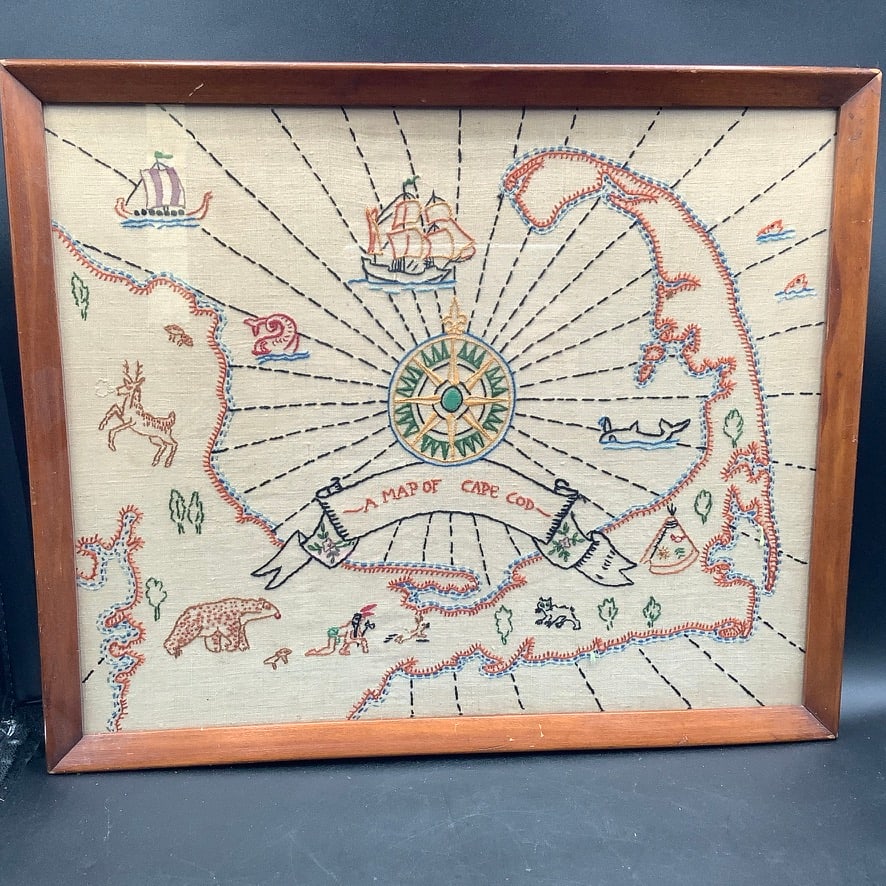 Framed Embroidered Map of Cape Cod (1 of 11)
