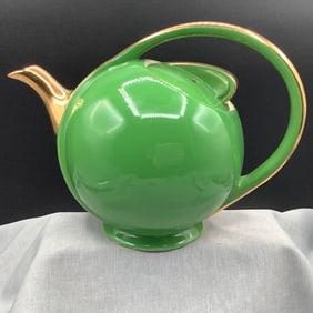 Vintage Green Globe Hall China Teapot