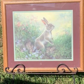 Signed Lithograph Artist Proof of Bunny with Babies, Laurie Snow Hein