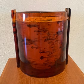 MCM Acrylic Ice Bucket, Amber Swirl Acrylic