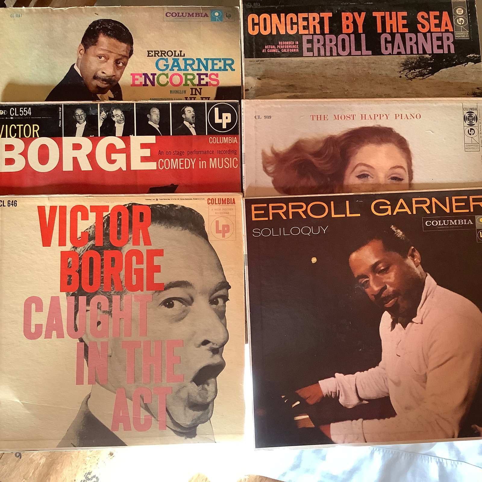 6 Vinyl Records: Victor Borge, Erroll Garner: See photos for album front and backsides
