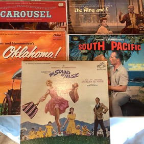 5 Vinyl Records: Musicals: Oklahoma!, Sound of Music, Carousel, The King and I, South Pacific