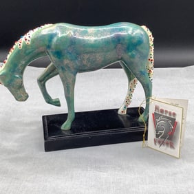 Ceramic Limited Edition Painted Horse "Subtle Glitz" by Nancy Moskovitz with Original Box