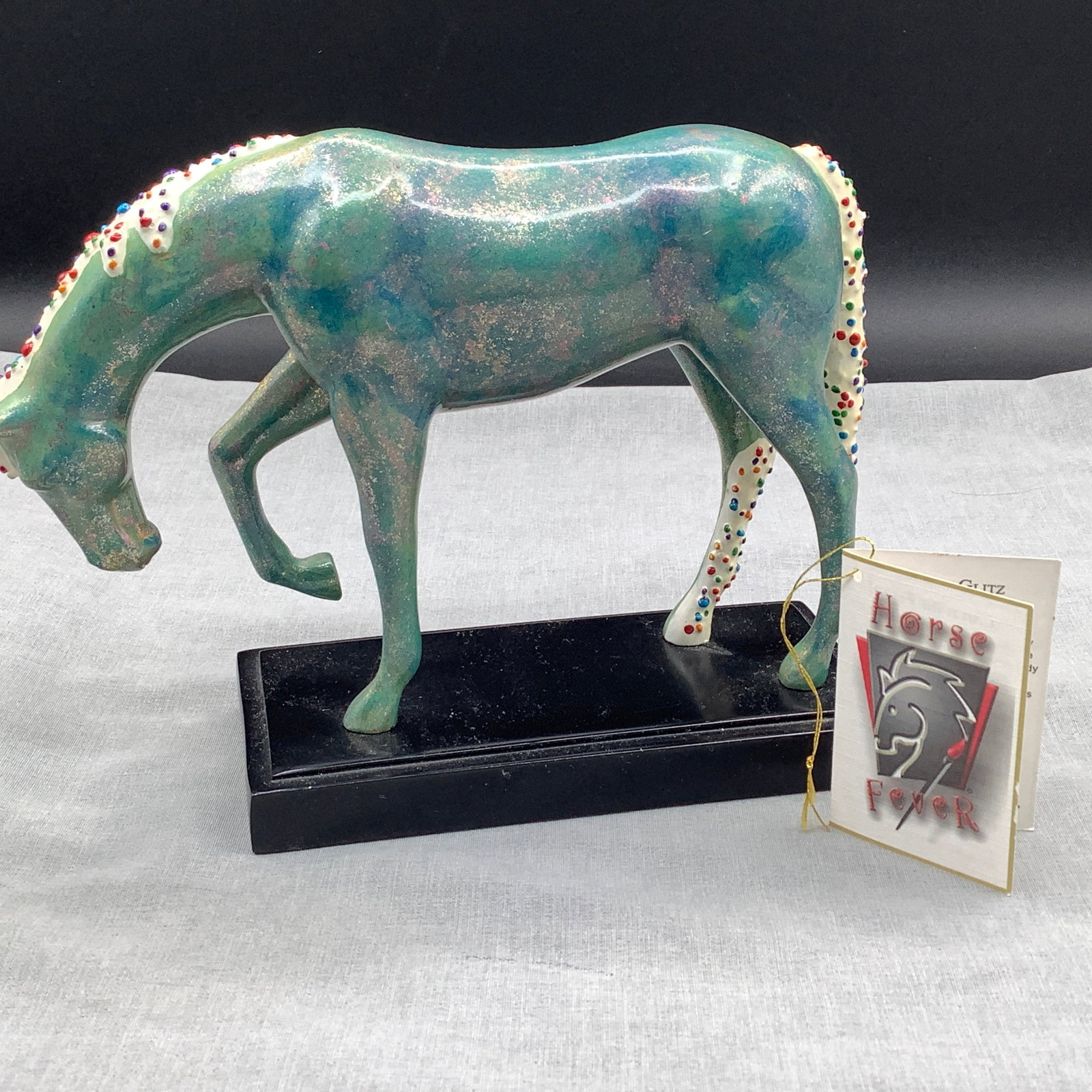Ceramic Limited Edition Painted Horse "Subtle Glitz" by Nancy Moskovitz with Original Box: Horse Fever limited edition figurine hand numbered "Horse Fever" showcases art and equestrian culture in Ocala, FL.Horse Fever started decades before the World Equestrian Center began in Ocala