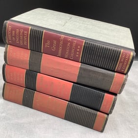 4 Winston S Churchill Hardcover Volumes of A History of the English Speaking Peoples. 2 First