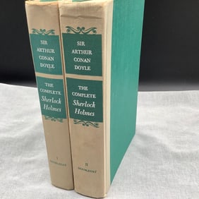 2 Hardcover Books by Sir Arthur Conan Doyle, "The Complete Sherlock Holmes" Vol I and II