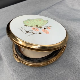 Vintage Stratton England Compact with Butterfly on Top