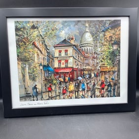 Framed Artwork depicting the Sacre-Coeur Basilica, Paris France