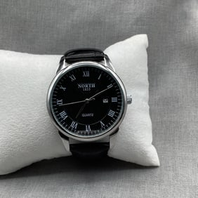 North 1853 Quartz Watch with Black Leather Band