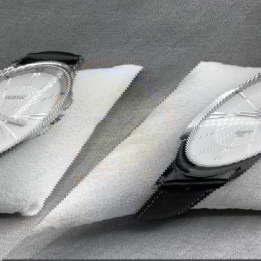 Yazole Quartz Watch with Black Leather Watch Band: Yazole Quartz Watch with Black Leather Watch Band