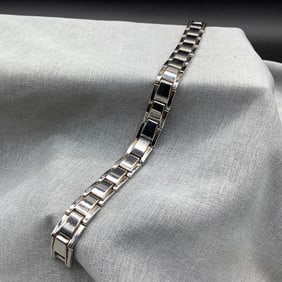 Stainless Link Bracelet, 8 inches Long