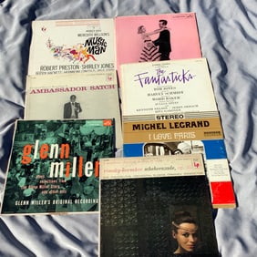 7 Vinyl Records: Glenn Miller, The Fantasticks, Music Man, and more
