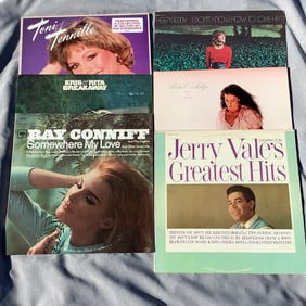 6 Vinyl Records-Ray Conniff, Kris & Rita, Toni Tennille, Helen Reddy, Rita Coolidge, Jerry Vale