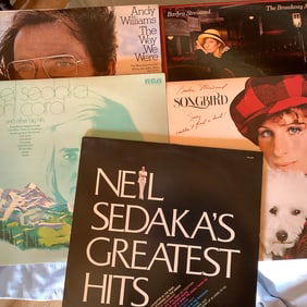 5 Vinyl Records: Neil Sedaka, Barbra Streisand, Andy Williams