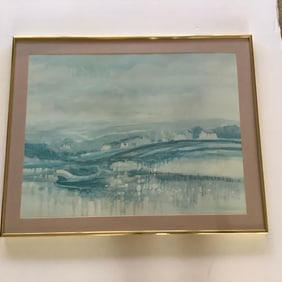 Watercolor Framed Artwork Signed Ackerman