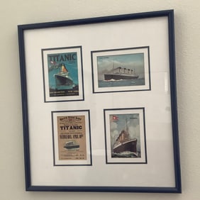Custom Framed Artwork Featuring 4 Individual Titanic Pictures