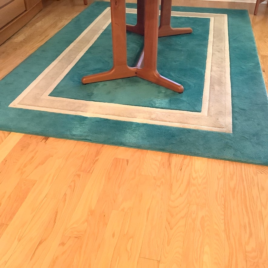Teal and Beige Area Rug (1 of 5)
