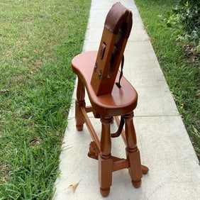 Handcrafted and Signed Stitching Horse with Leather Pads, 1969
