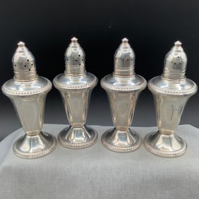 4 Sterling Duchin Silver Weighted Salt and Pepper Shakers