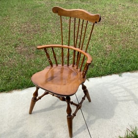 Nichols & Stone Co Windsor Chair, Circa 1940- Full Labels and Signature