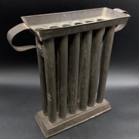 Antique Primitive Tin Candle Mold
