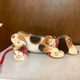 Vintage Fisher Price Toys, 1961 Pull Along Walking Snoopy #181