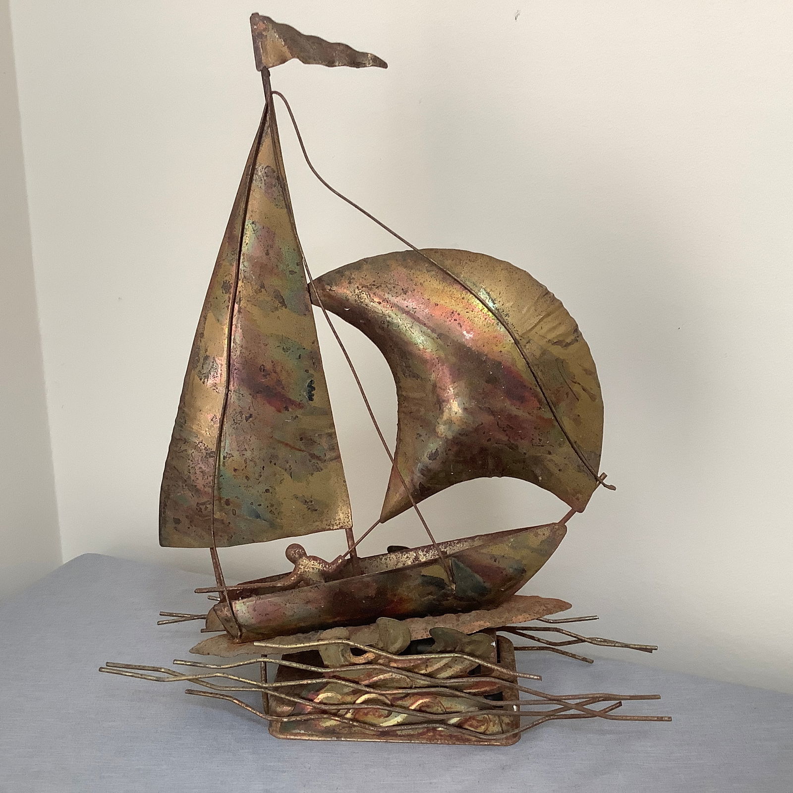 Brass Boat That Rocks in the Waves and Plays "Red Sails in the Sunset" (1 of 12)