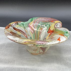Colorful Art Glass Candy Dish