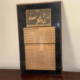 Famous Amos Owner Edna Moise Newspaper Article Made into a Plaque
