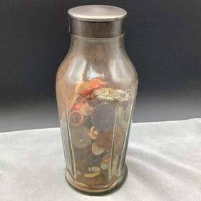 Jar of vintage buttons