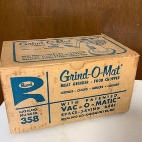 Rival Grind-O-Mat Meat Grinder-Food Chopper with Patented Vac-O-Matic Space Saving Base
