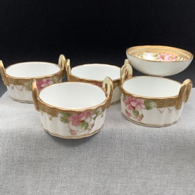 5 Porcelain Open Salts, Hand Painted Nippon Morimura Bros