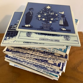 Genuine Delft Christmas Tiles Set from 1968 to 1982 with COA, Made in Holland