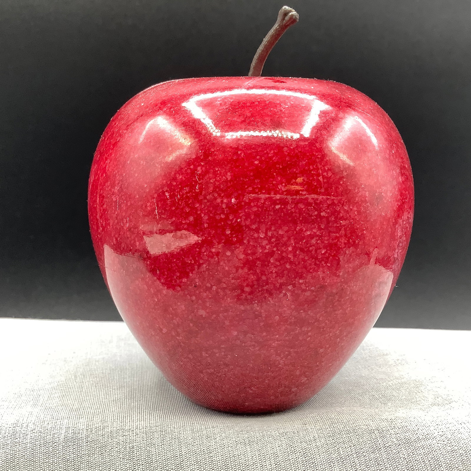 Red Marble Apple Paperweight: Very realistic in appearance Apple is 3 inches tall